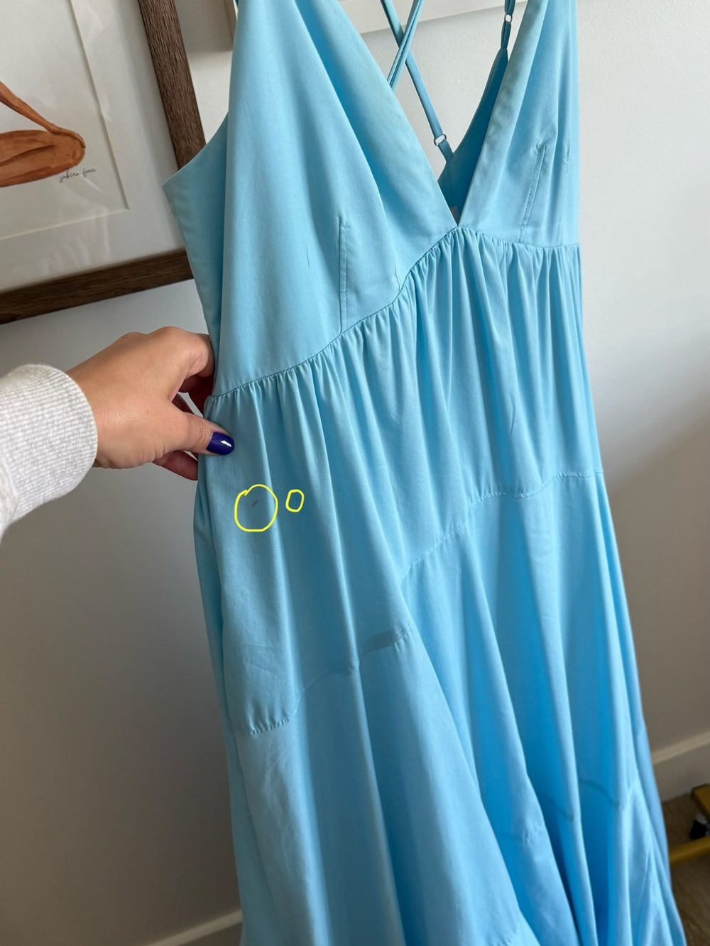 Cinq à Sept • Effie • sky blue strappy maxi slip dress balloon hem • 6 - Picture 6 of 10